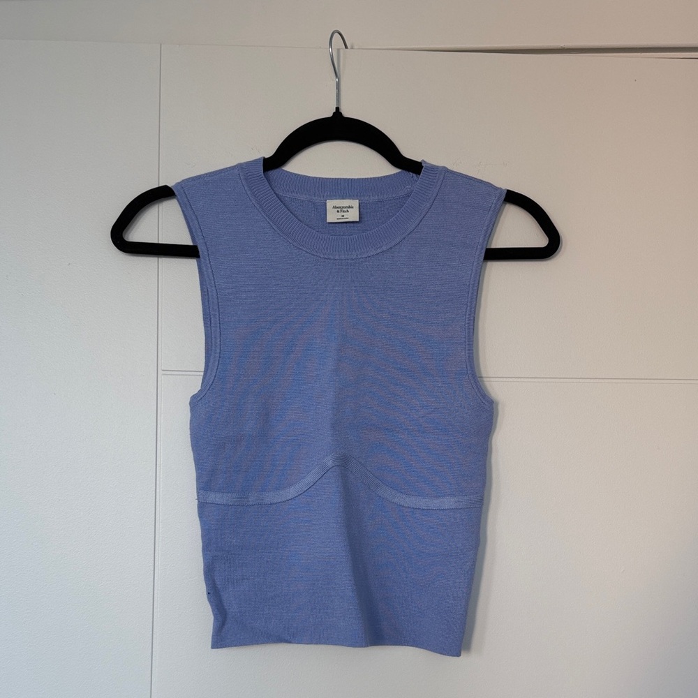 Sleeveless Blue Knit Top